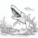 Kronosaurus Hunting Scene Coloring Pages for the Adventurous 2