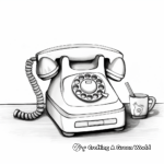 Landline Phone in Action: Home-Scene Coloring Pages 3