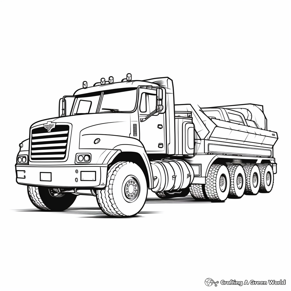 Large and Small Snow Plow Trucks Coloring Pages 1