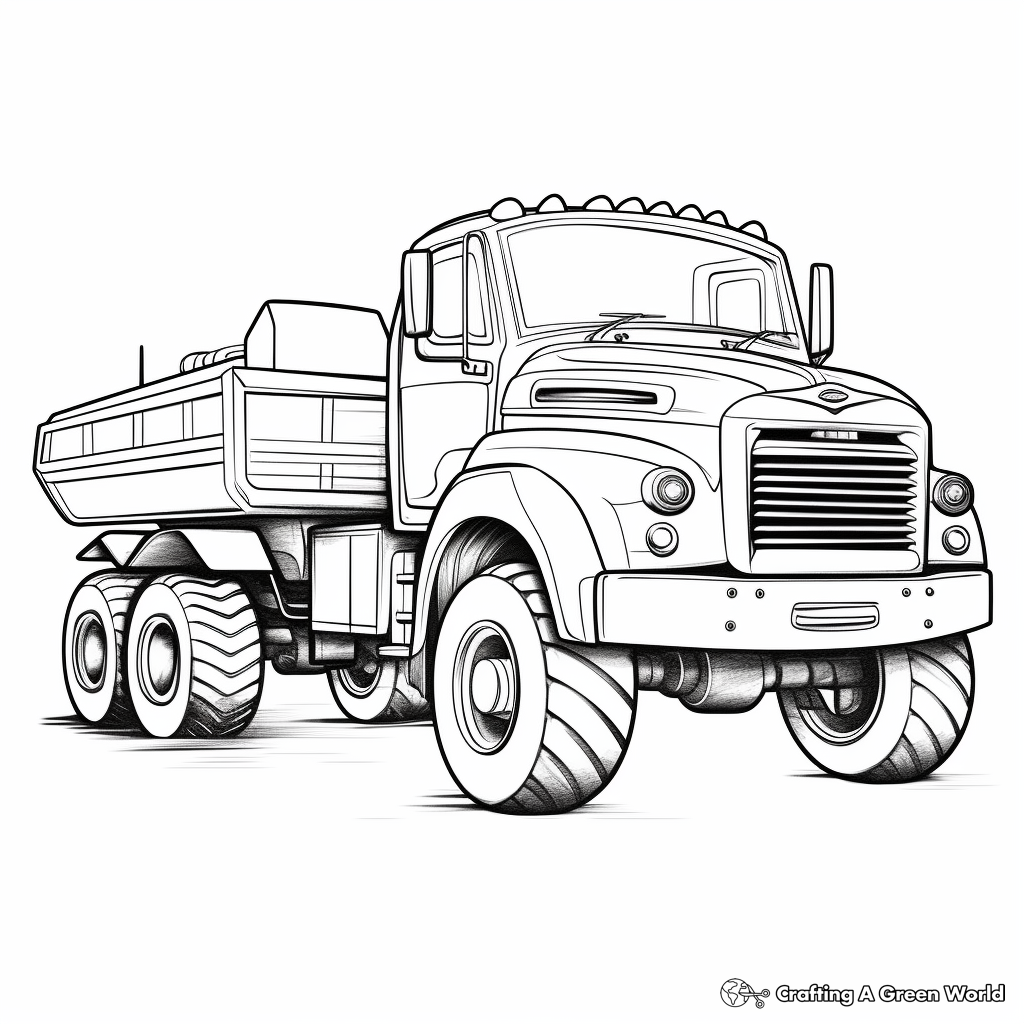Large and Small Snow Plow Trucks Coloring Pages 2