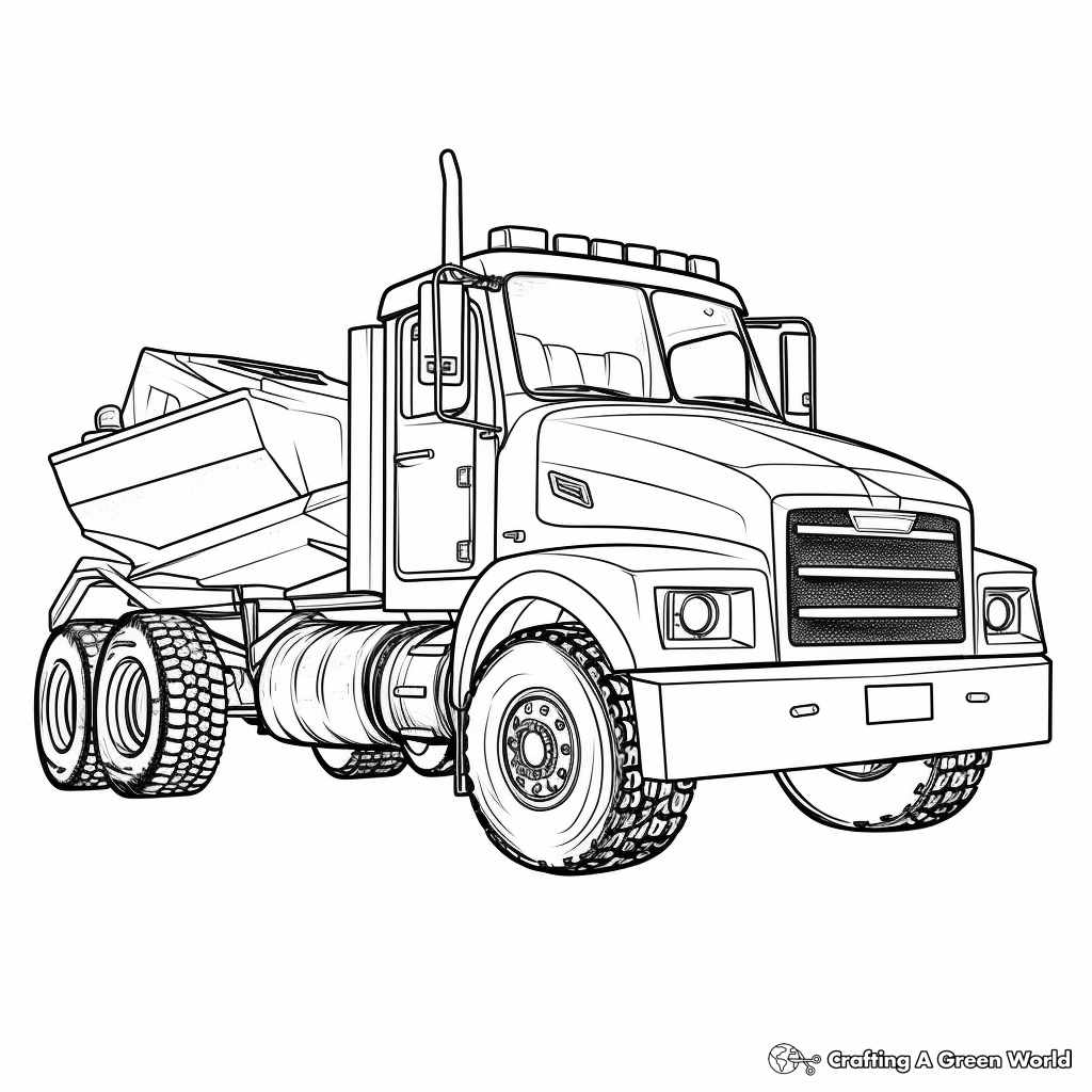 Large and Small Snow Plow Trucks Coloring Pages 4
