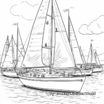 Large-Fleet Regatta Sailboat Coloring Pages 2
