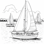 Large-Fleet Regatta Sailboat Coloring Pages 3