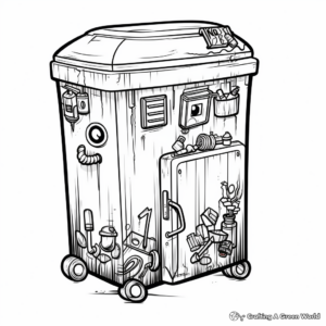 Large Industrial Trash Bin Coloring Pages 2