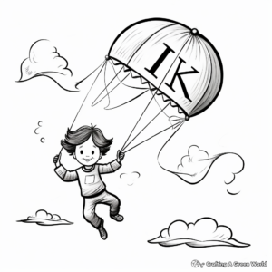 Large Kite Coloring Pages for Toddlers 1