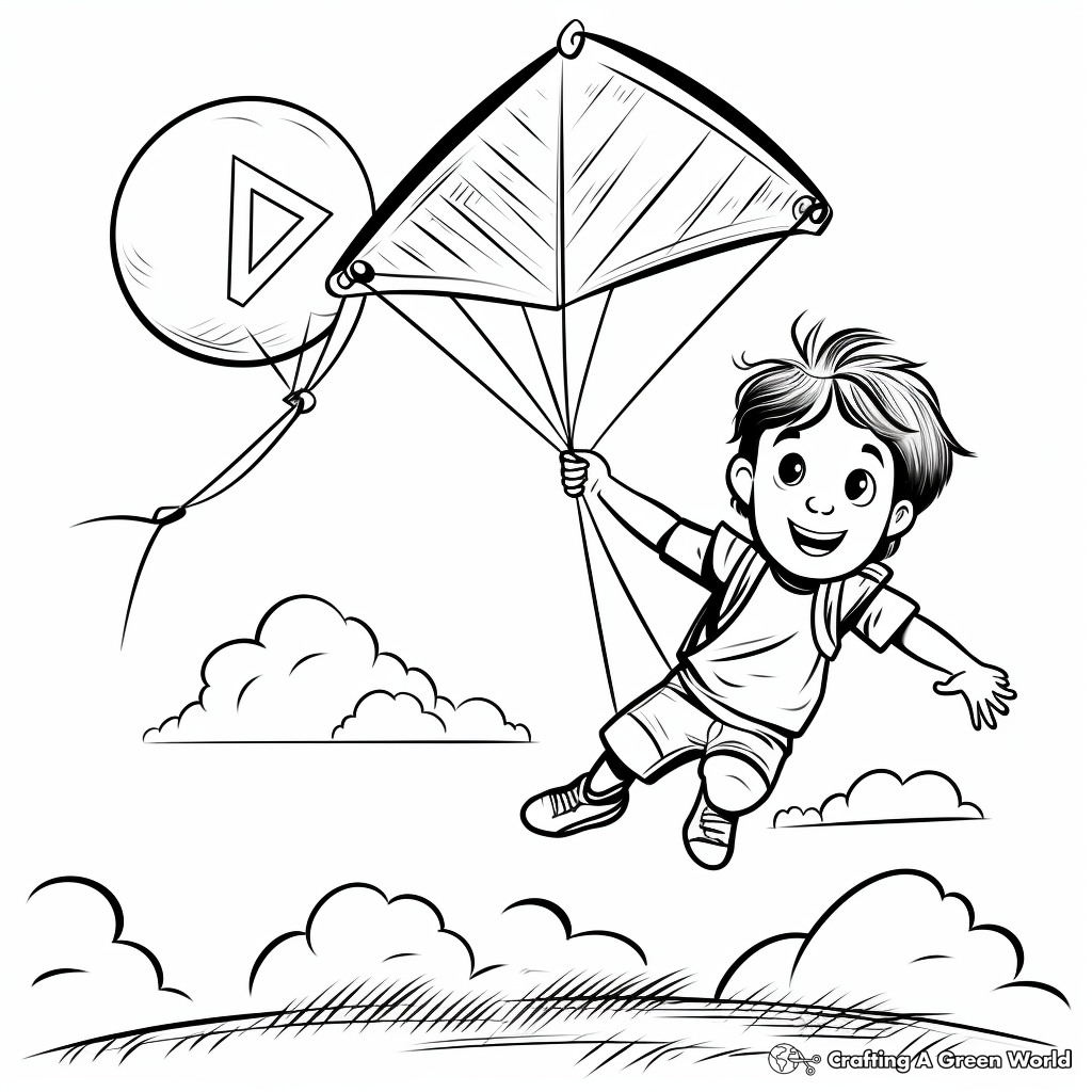 Large Kite Coloring Pages for Toddlers 2
