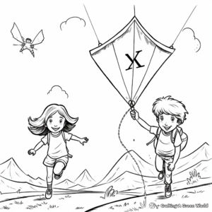 Large Kite Coloring Pages for Toddlers 3