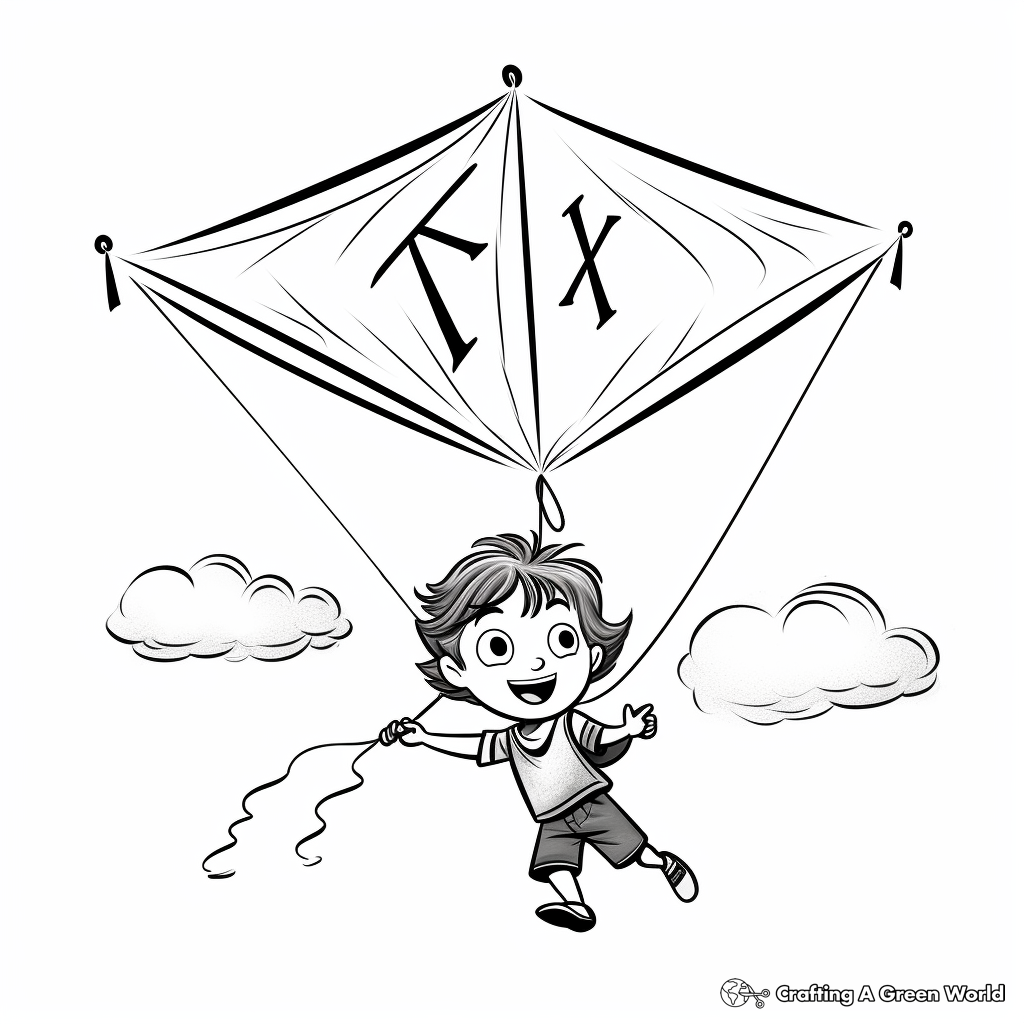 Large Kite Coloring Pages for Toddlers 4