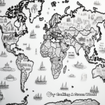 Large Scale Detailed World Map Coloring Pages 1