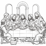 Last Supper: Passover Meal Styled Coloring Pages 1