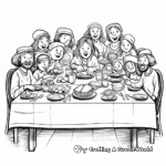 Last Supper: Passover Meal Styled Coloring Pages 3