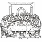 Last Supper: Passover Meal Styled Coloring Pages 4