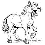 Dibujos animados de caballos risueños y alegres Páginas para colorear 2