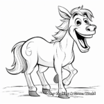 Dibujos animados de caballos risueños y alegres Páginas para colorear 3