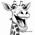 Laughing Giraffe Coloring Pages for Children 2