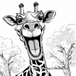 Laughing Giraffe Coloring Pages for Children 3