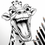 Laughing Giraffe Coloring Pages for Children 4