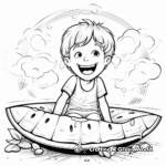Laughing Watermelon Slice Coloring Pages 1