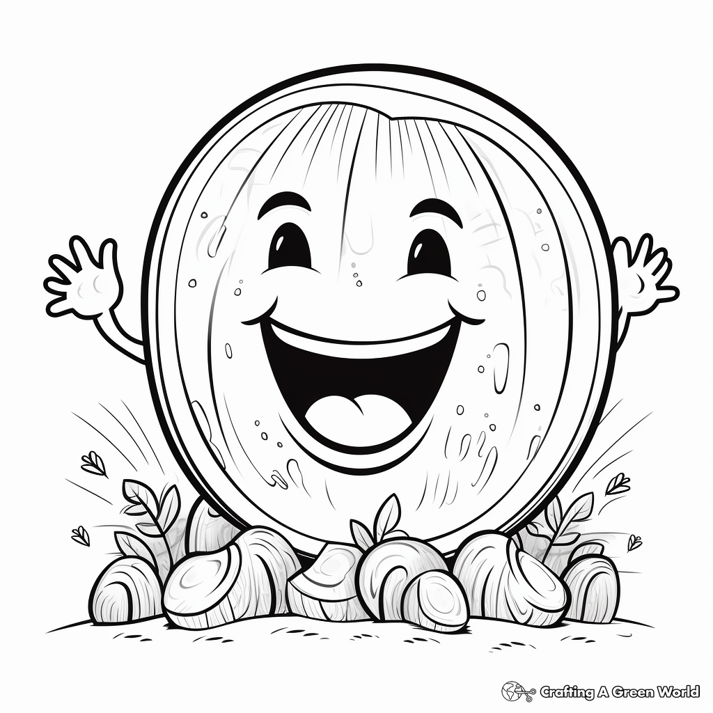 Laughing Watermelon Slice Coloring Pages 3