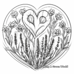 Lavender and Heart of Love Coloring Pages 1