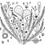 Lavender and Heart of Love Coloring Pages 2