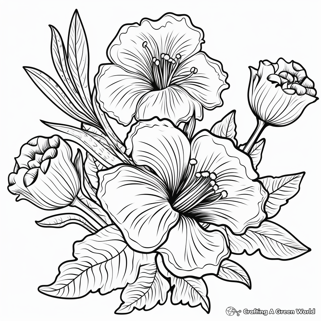 Lavish Lily Fall Flower Coloring Pages 2