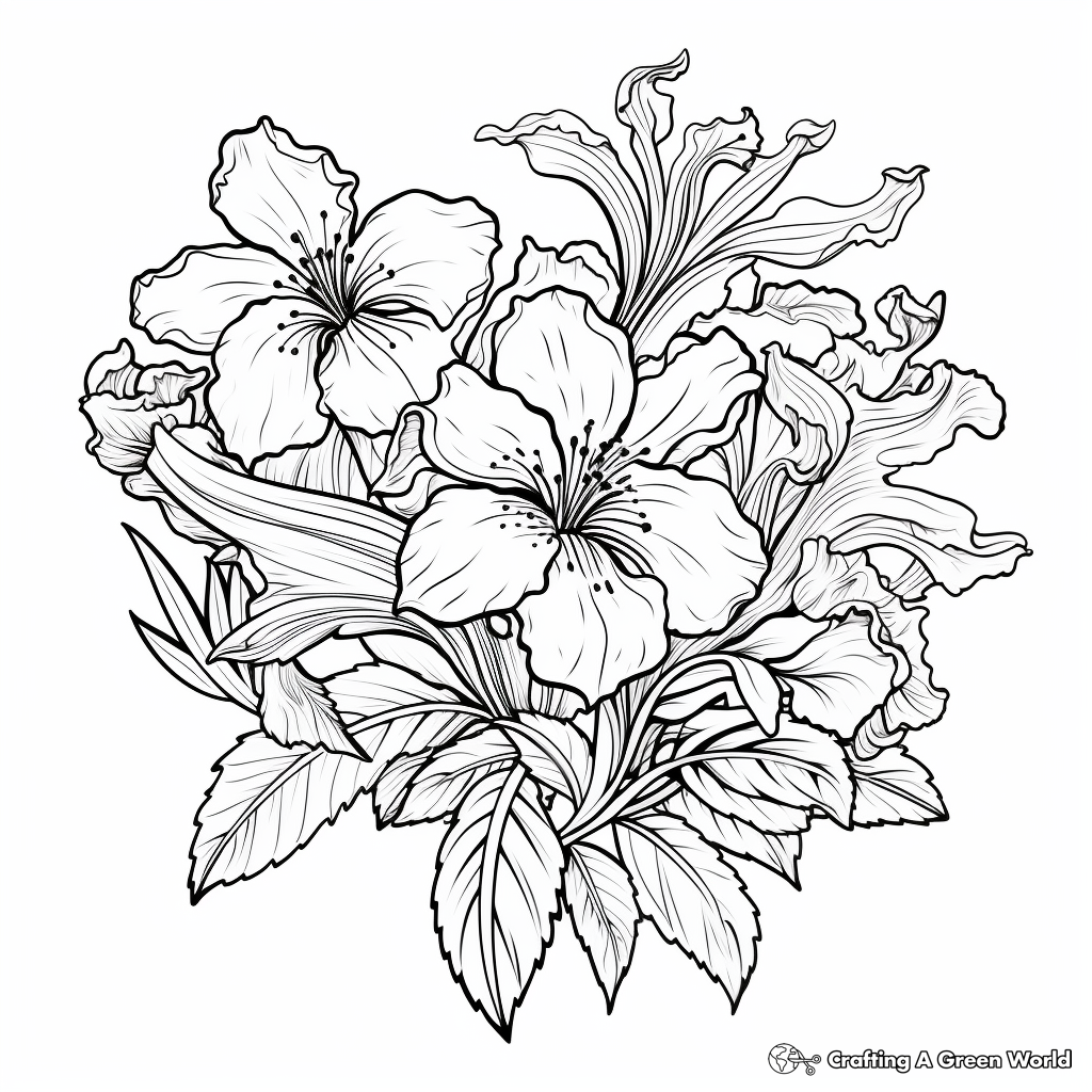 Lavish Lily Fall Flower Coloring Pages 4