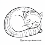 Lazy Sleeping Cat Coloring Pages 1