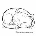 Lazy Sleeping Cat Coloring Pages 3