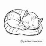 Lazy Sleeping Cat Coloring Pages 4