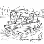 Leisure Pontoon Boat Vacation Coloring Pages 1