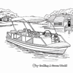 Leisure Pontoon Boat Vacation Coloring Pages 2