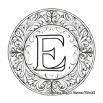 Letter E Themed Mandala Coloring Pages 1