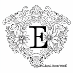 Letter E Themed Mandala Coloring Pages 2