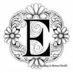 Letter E Themed Mandala Coloring Pages 3