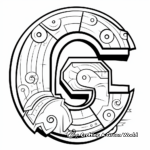 Letter G Mixed with Geometric Shapes Coloring Pages 3