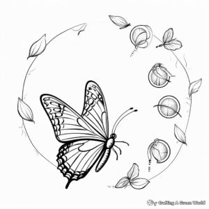 Life of a Butterfly Coloring Pages 1