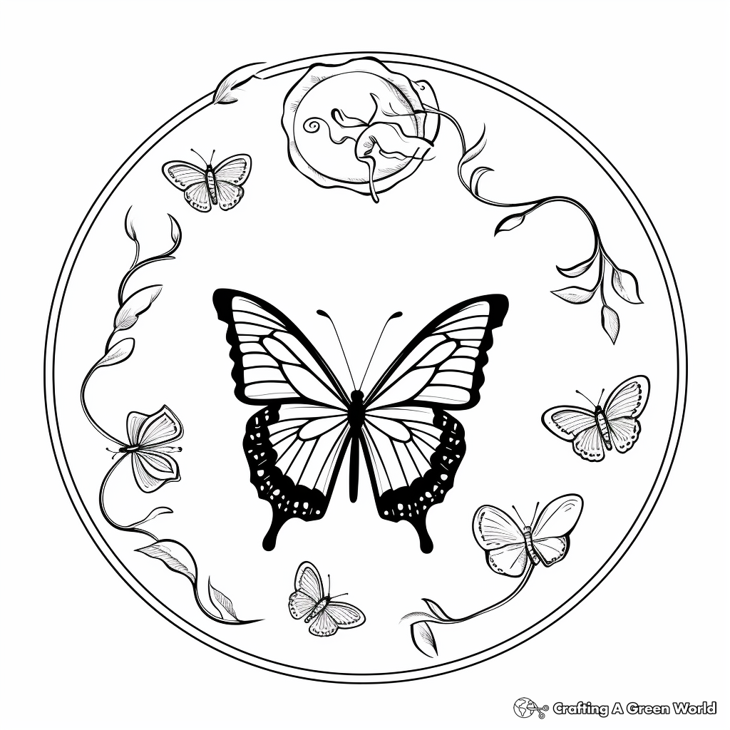 Life of a Butterfly Coloring Pages 2