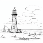 Lighthouse Beach Scene Coloring Pages 2