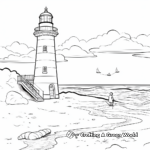 Lighthouse Beach Scene Coloring Pages 3