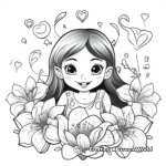 Lily and Love Heart Coloring Pages 1