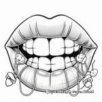 Lips with Braces Coloring Pages: Orthodontics Theme 2