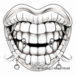 Lips with Braces Coloring Pages: Orthodontics Theme 3