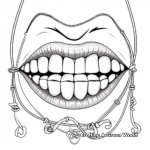 Lips with Braces Coloring Pages: Orthodontics Theme 4