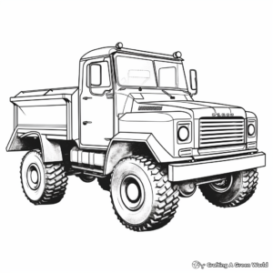 Little Snow Plow Truck Coloring Pages for Toddlers 1