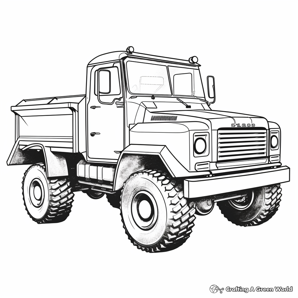 Little Snow Plow Truck Coloring Pages for Toddlers 1