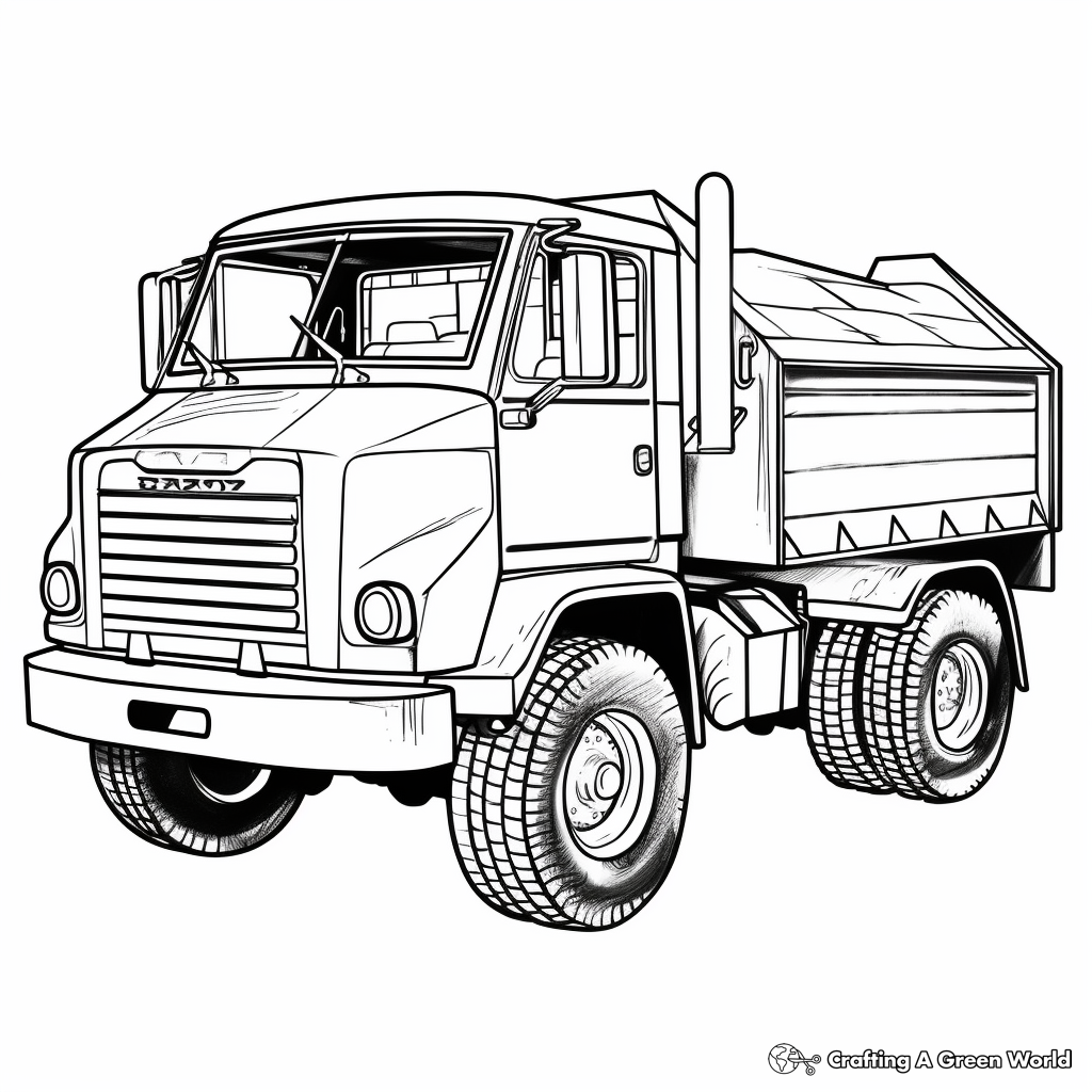 Little Snow Plow Truck Coloring Pages for Toddlers 3