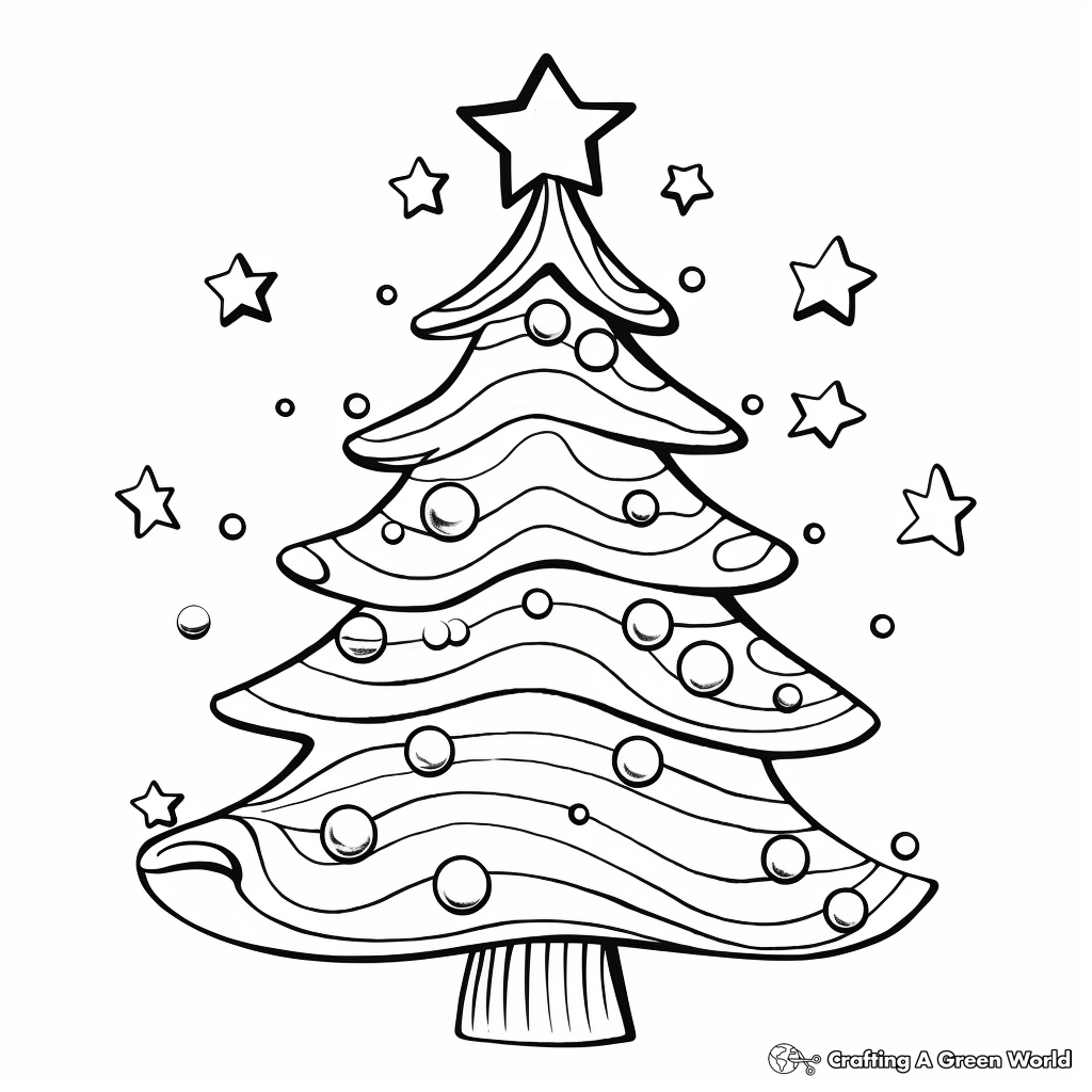 Lively Christian Christmas Tree Coloring Pages 1