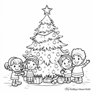 Lively Christian Christmas Tree Coloring Pages 2