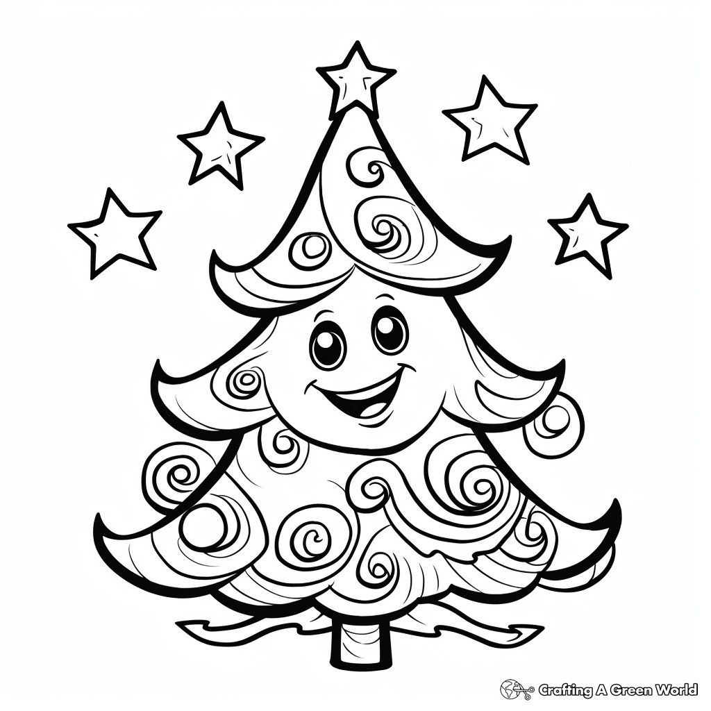 Lively Christian Christmas Tree Coloring Pages 3